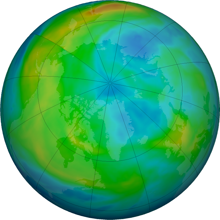 Arctic ozone map for 10 November 2023